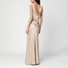 Malina Leah dress in champagne colour satin