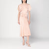 Victoria Beckham Light pink damask dress with gathering