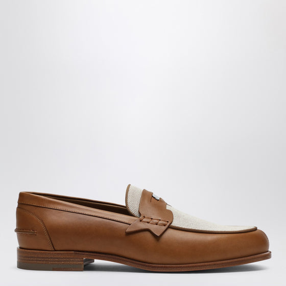Christian Louboutin Brown leather Penny loafers