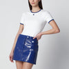 Courreges Courrèges White/blue contrast cotton crew-neck T-shirt