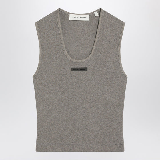 Fear of God Essentials Grey ribbed cotton-blend tank top