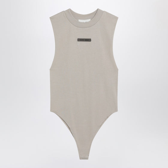 Fear of God Essentials Sleeveless greige cotton-blend bodysuit