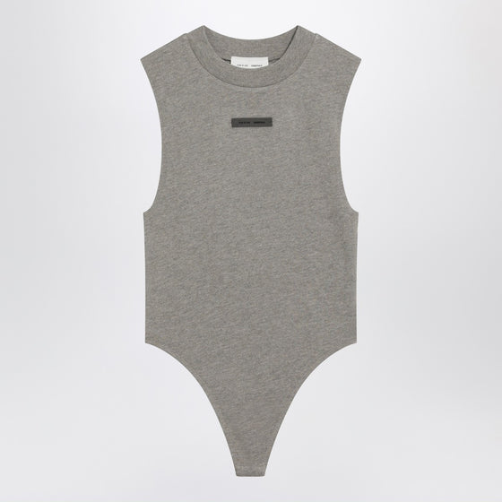 Fear of God Essentials Sleeveless grey cotton-blend bodysuit