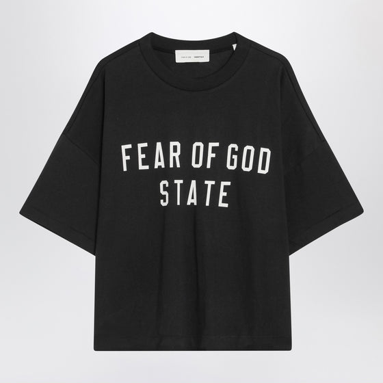 Fear of God Essentials Black crewneck T-shirt with logo