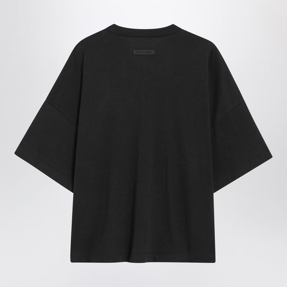 Fear of God Essentials Black crewneck T-shirt with logo
