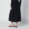 SIMKHAI Drue black midi skirt in openwork knit