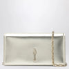 Christian Louboutin Platinum-coloured leather clutch bag with chain