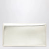 Christian Louboutin Platinum-coloured leather clutch bag with chain