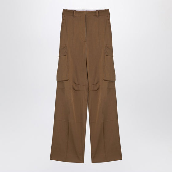 Victoria Beckham Tobacco-coloured cotton cargo trousers
