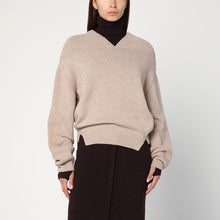  Victoria Beckham Sand-coloured sweater in wool and cashmere