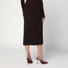 Victoria Beckham Brown midi skirt in wool blend