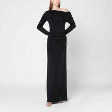  Victoria Beckham Long black dress in viscose jersey