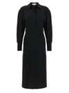 Victoria Beckham Long Sleeve Polo Collar Midi Dress