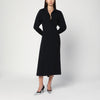 Victoria Beckham Black satin shirt dress midi