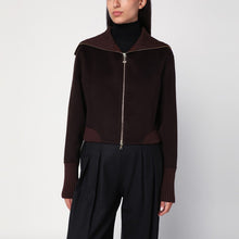  Victoria Beckham Brown zip-up cardigan