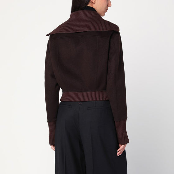 Victoria Beckham Brown zip-up cardigan