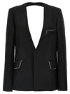 Victoria Beckham Shrunken Collarless Open-back Blazer