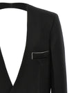 Victoria Beckham Shrunken Collarless Open-back Blazer