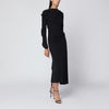 Victoria Beckham Black midi dress in draped jersey
