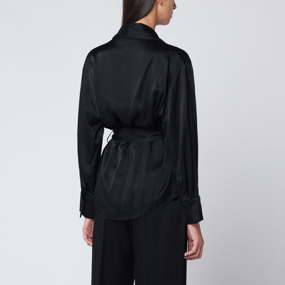 Victoria Beckham Black pyjama blouse in crêpe satin