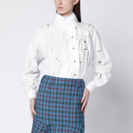 Vivienne Westwood White Halston shirt with cut-out details