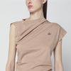 Vivienne Westwood Beige asymmetric T-shirt with Orb logo
