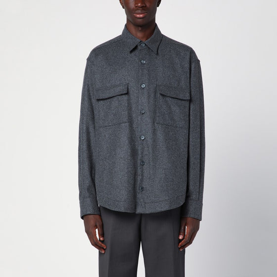XACUS Grey wool blend overshirt