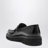 VINNY''s Black leather Peeters moccasins