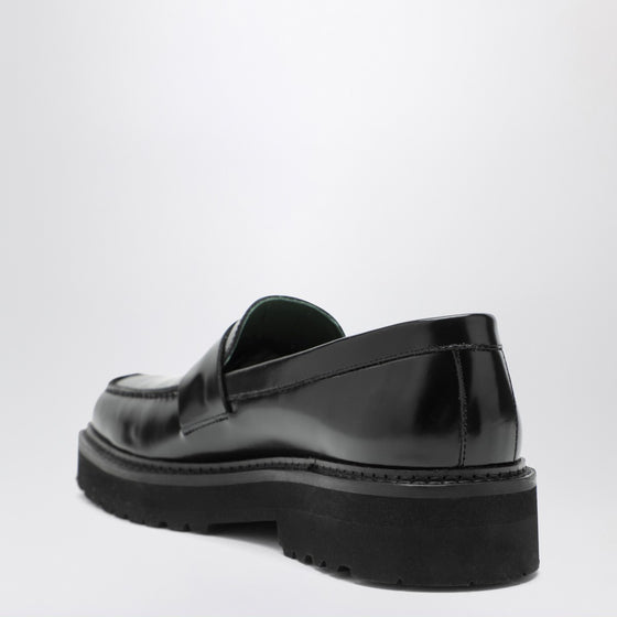 VINNY''s Black leather Peeters moccasins