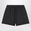 Fear of God Essentials Black cotton shorts with logo embroidery