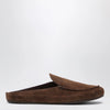 VINNY's Donnie mules in brown suede leather