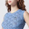 Vivienne Westwood Light blue crochet top with Orb logo
