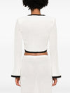 Self-Portrait Pointelle-knit cropped cardigan