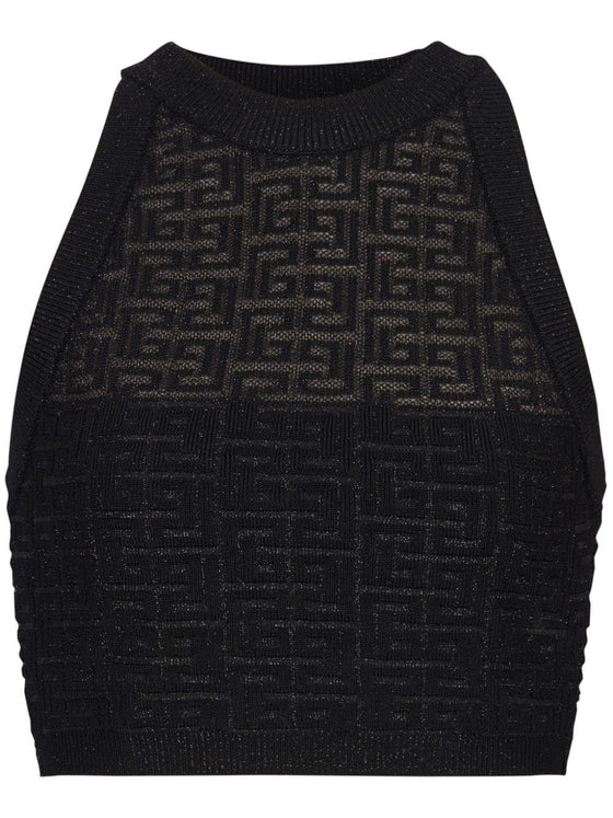 Balmain PB Labyrinth knit top