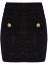 Balmain High-waisted bouclé miniskirt