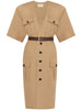 Saint Laurent Cotton twill midi dress