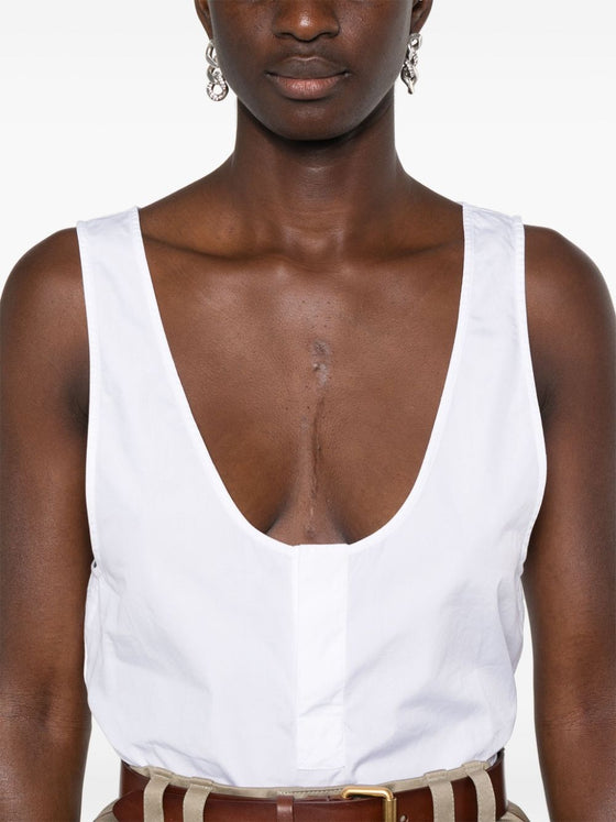 Saint Laurent semi-sheer Henley Tank Top