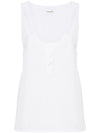 Saint Laurent semi-sheer Henley Tank Top