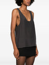Saint Laurent Henley-neck silk tank top