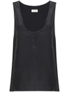 Saint Laurent Henley-neck silk tank top