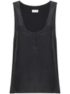 Saint Laurent Henley-neck silk tank top