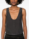 Saint Laurent Henley-neck silk tank top