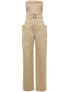 Saint Laurent strapless belted cotton jumpsuit