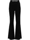 Palm Angels Logo lurex flared trousers