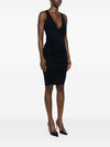Saint Laurent ruched V-neck mini dress
