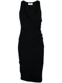  Saint Laurent ruched V-neck mini dress