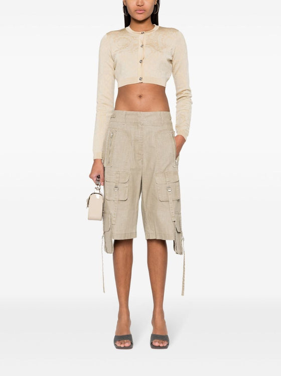 Versace Barocco lurex cropped cardigan