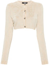 Versace Barocco lurex cropped cardigan