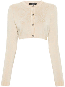  Versace Barocco lurex cropped cardigan