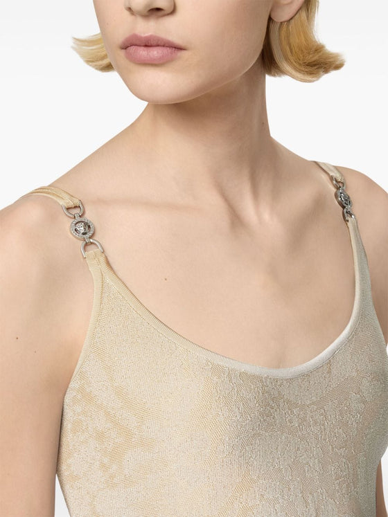 Versace Barocco jacquard flared mini dress